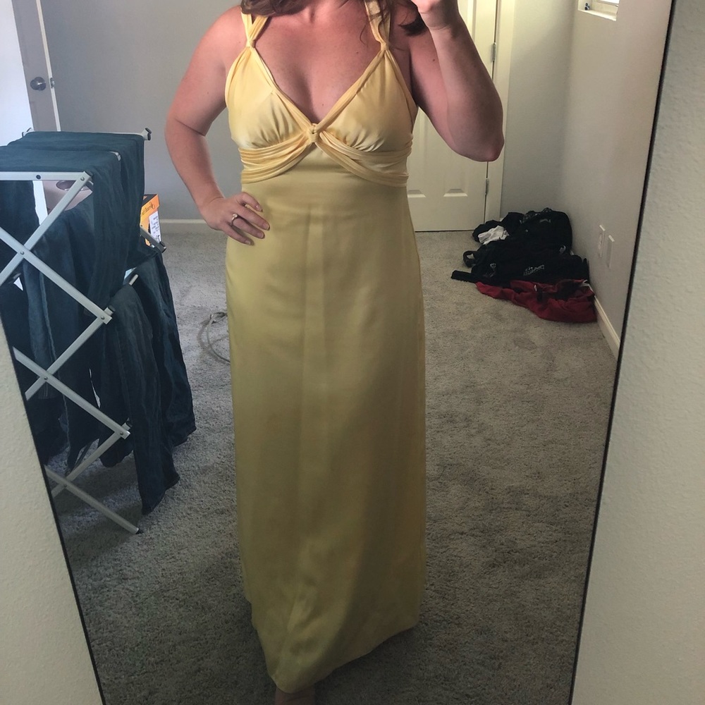 BCBG Maxazria yellow silk dress